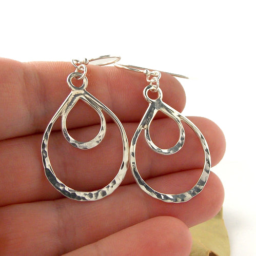 Sterling Silver Double Loop Lace Earrings - Rito Originals