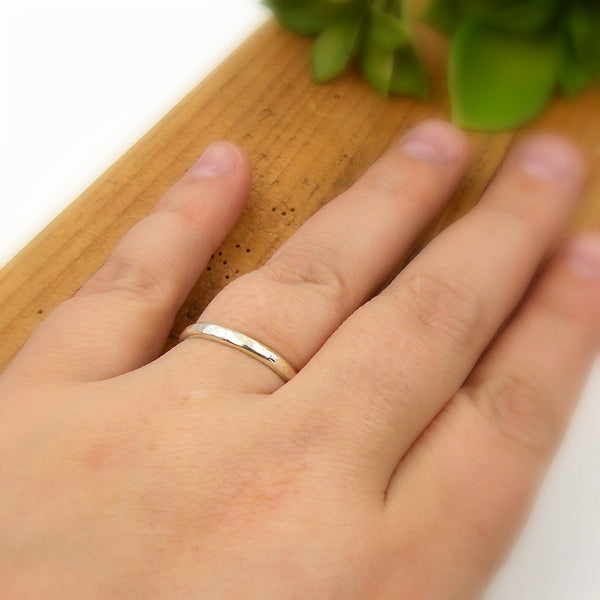 Hammered Domed Band: Sterling Silver Ring