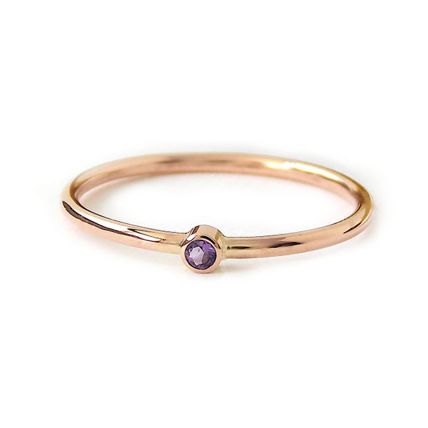 Rings - Tiny Rose Gold-filled Birthstone Ring