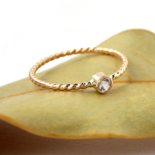 Gold-filled Rope Birthstone Ring: 14K Yellow Gold-filled - Rito Originals - 1
