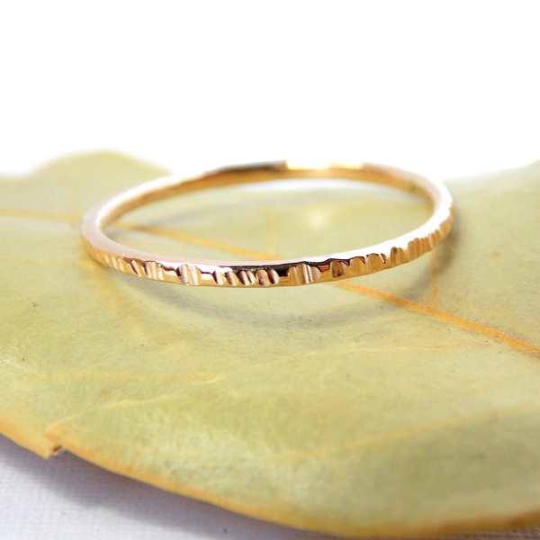 Hatched Stacking Ring - Sterling Silver or Gold-filled - Rito Originals - 3