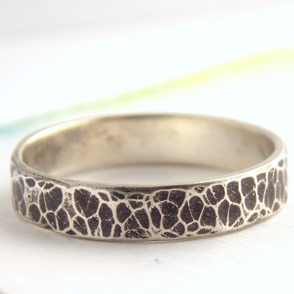 Oxidized Hammer Textured Ring - Sterling Silver - Rito Originals - 2
