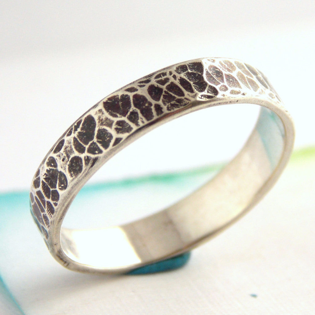 Oxidized Hammer Textured Ring - Sterling Silver - Rito Originals