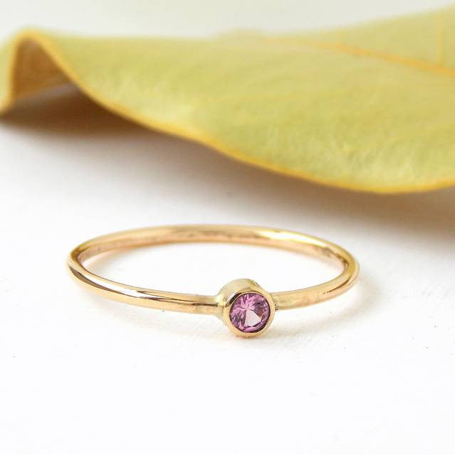 Rings - Simple Yellow Gold-filled Birthstone Ring