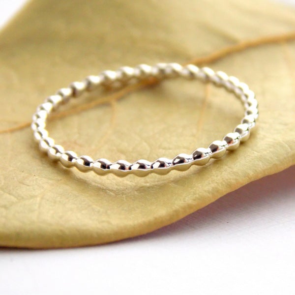 Rings - Beaded Stacking Ring - Sterling Silver