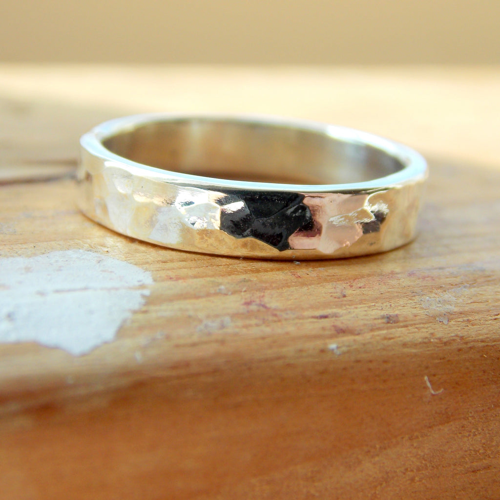 Rings - Hammered Band Ring - Sterling Silver