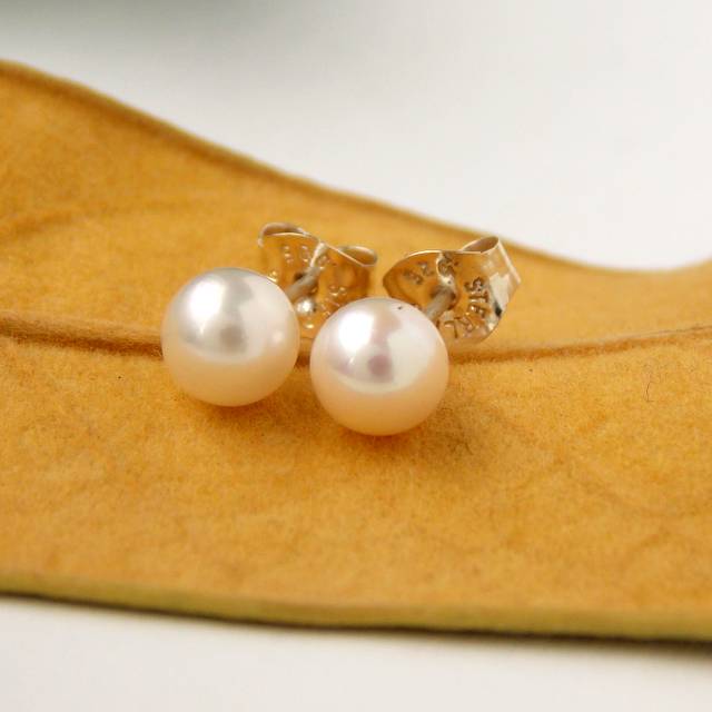 Earrings - White Freshwater Pearl Stud Earrings – 925 Sterling Silver Pearls – Gift For Her - Bridesmaid Gift – Real 5mm To 5.5mm Pearl Bridal Earrings 5mm Pearl Studs
