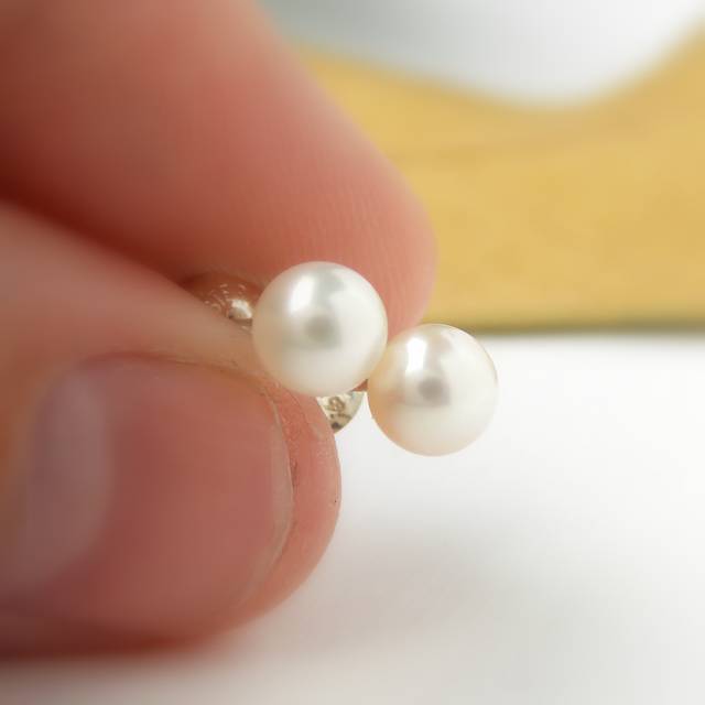 Earrings - White Freshwater Pearl Stud Earrings – 925 Sterling Silver Pearls – Gift For Her - Bridesmaid Gift – Real 5mm To 5.5mm Pearl Bridal Earrings 5mm Pearl Studs