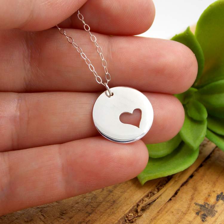 Necklaces - Heart Pendant Necklace - Sterling Silver