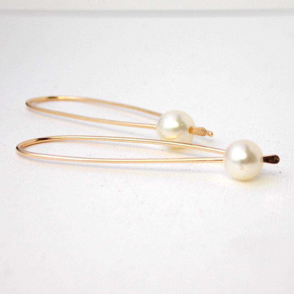Golden Pearl Pendulum Earrings - 14k Gold-filled - Rito Originals
