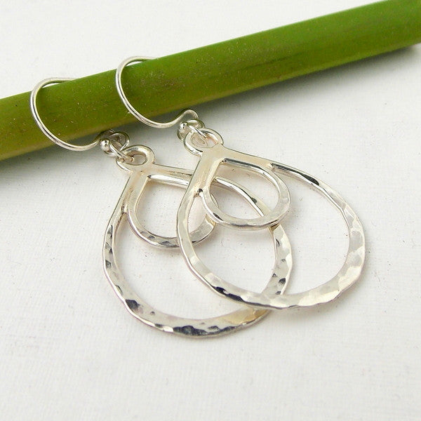 Sterling Silver Double Loop Lace Earrings - Rito Originals - 3