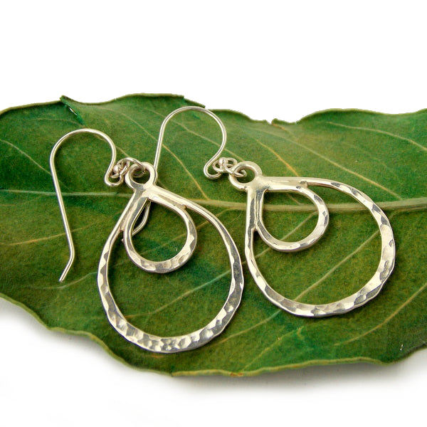 Sterling Silver Double Loop Lace Earrings - Rito Originals - 4