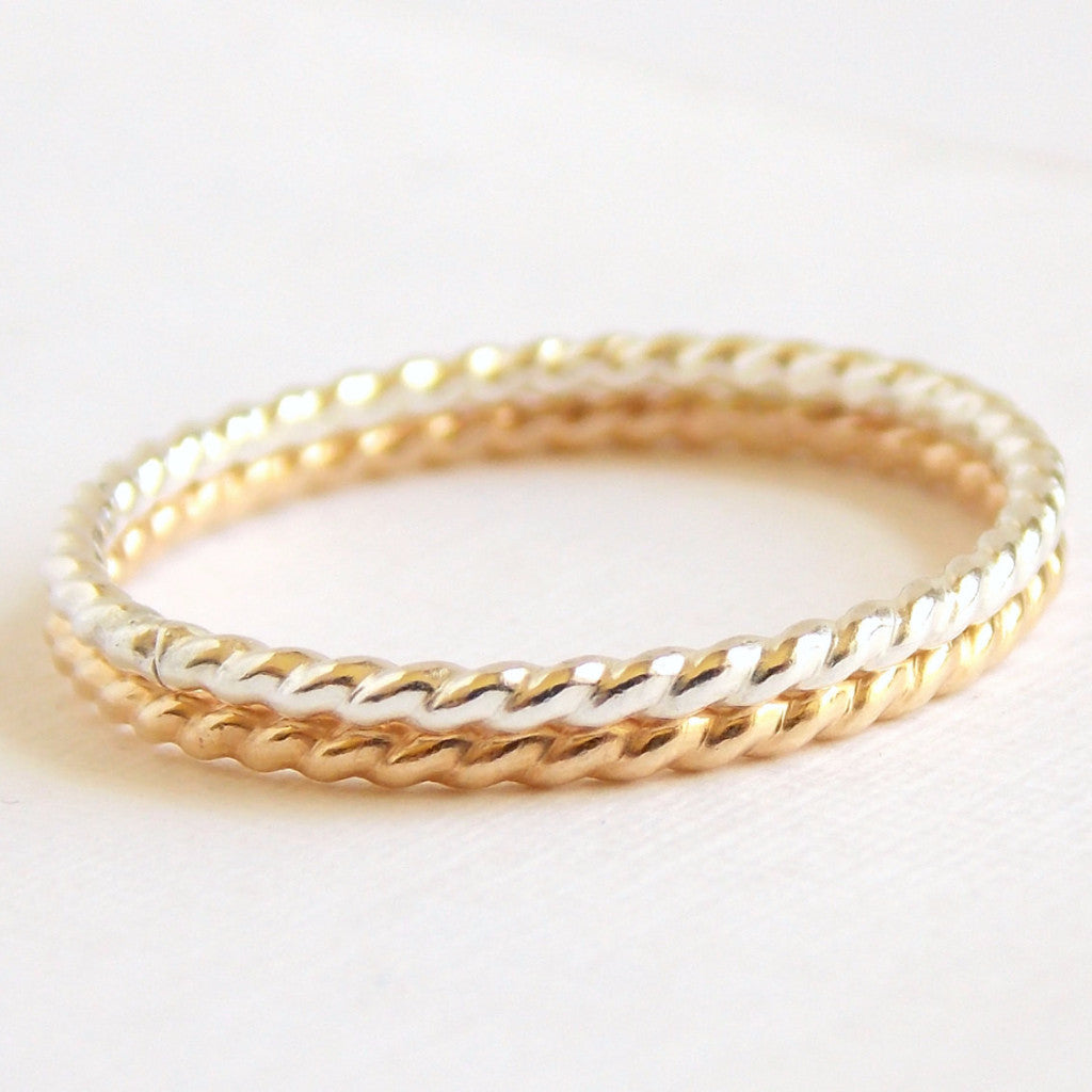 Gold-filled Twisted Rope Ring - 14K Gold-filled - Rito Originals - 4