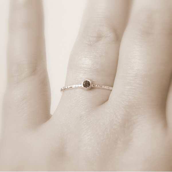 Hatched Rose Gold-filled Birthstone Ring - Rito Originals - 5