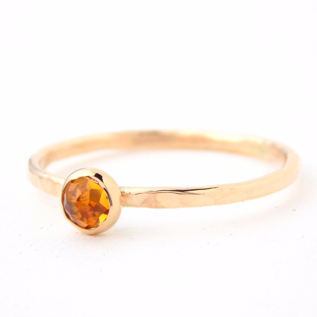 Mini Rose Cut Stone Ring - Yellow Gold-filled - Rito Originals - 2