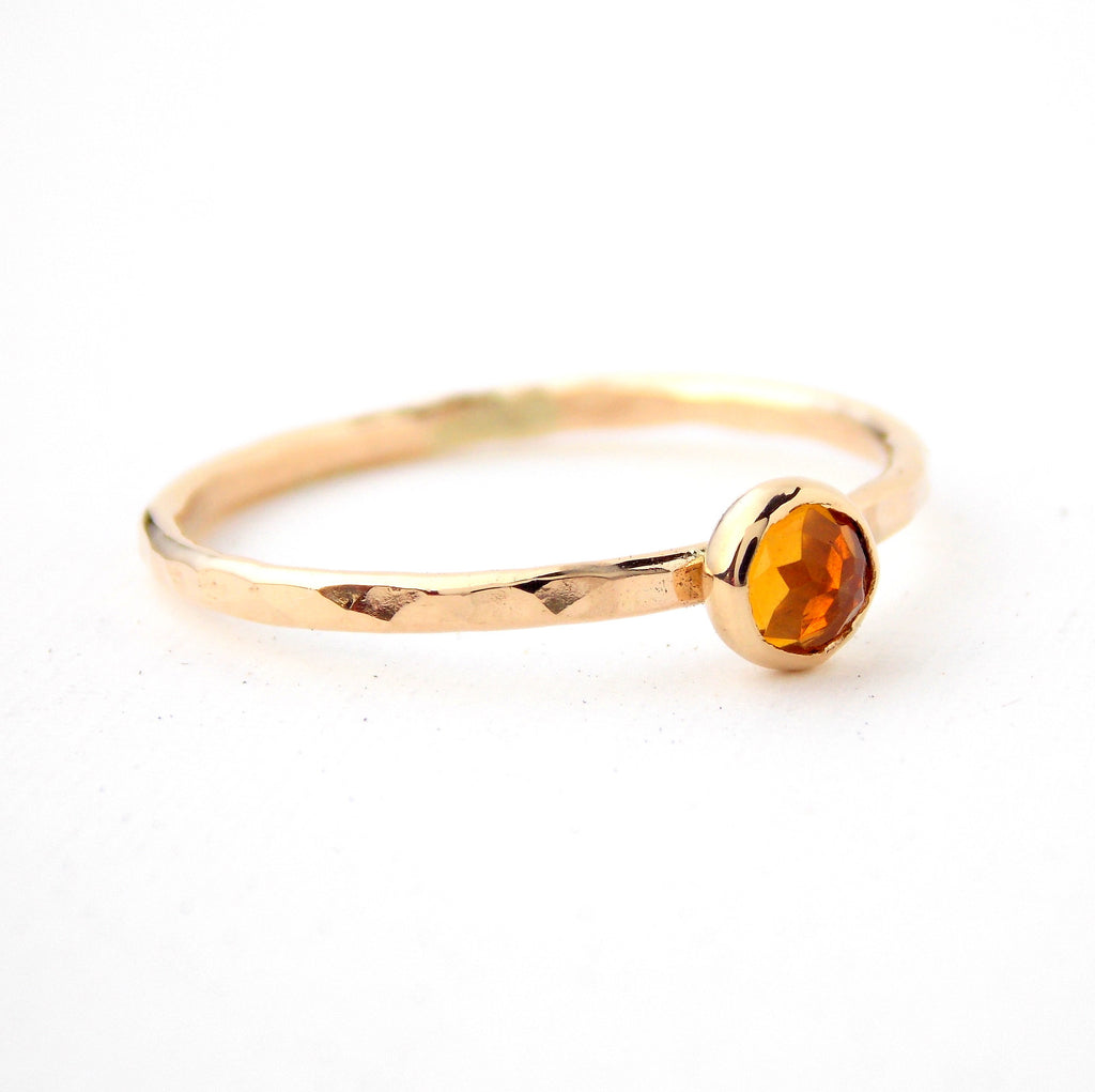 Mini Rose Cut Stone Ring - Yellow Gold-filled - Rito Originals - 3