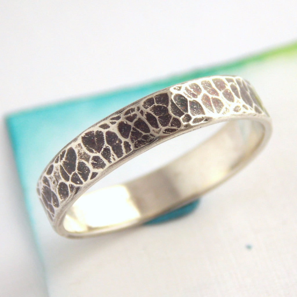 Oxidized Hammer Textured Ring - Sterling Silver - Rito Originals - 3