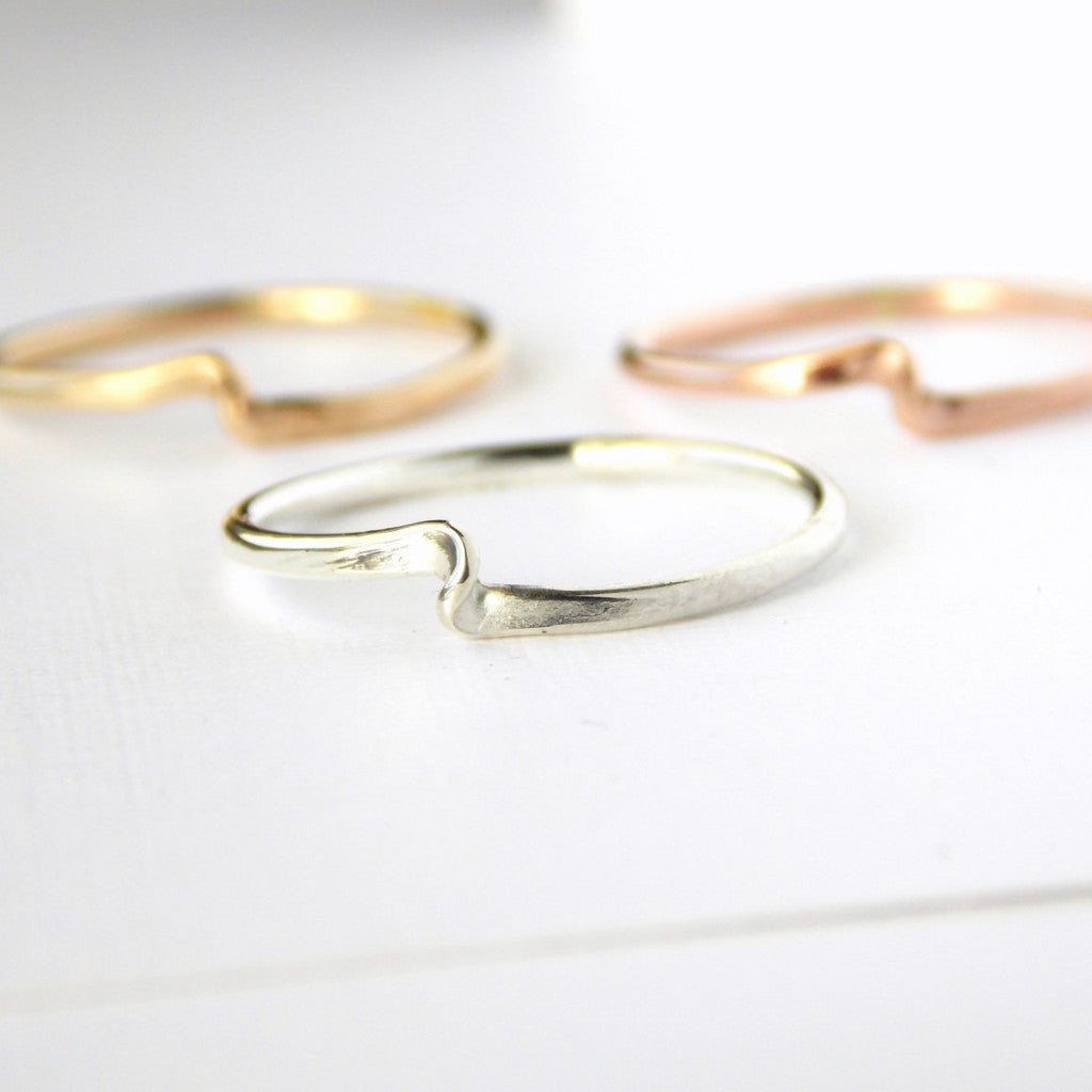 Set of 3 Twister Stacking Rings - 14K Gold-filled or Sterling Silver - Rito Originals - 2