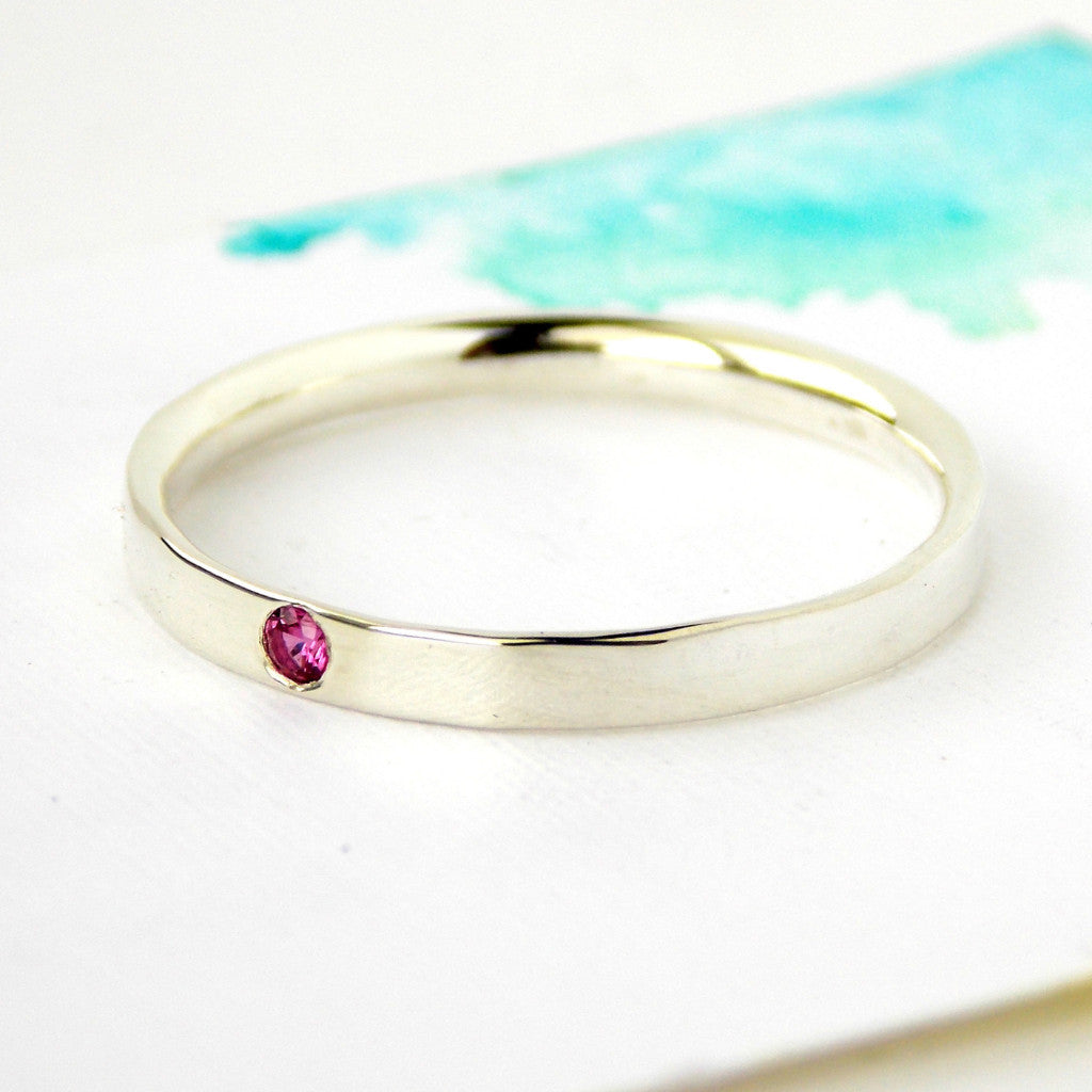 Sterling Silver Inside Out Birthstone Ring - Rito Originals - 5