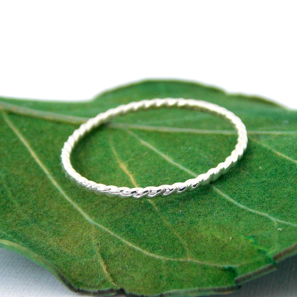 Sterling Silver Twisted Rope Stacking Ring - Rito Originals - 1