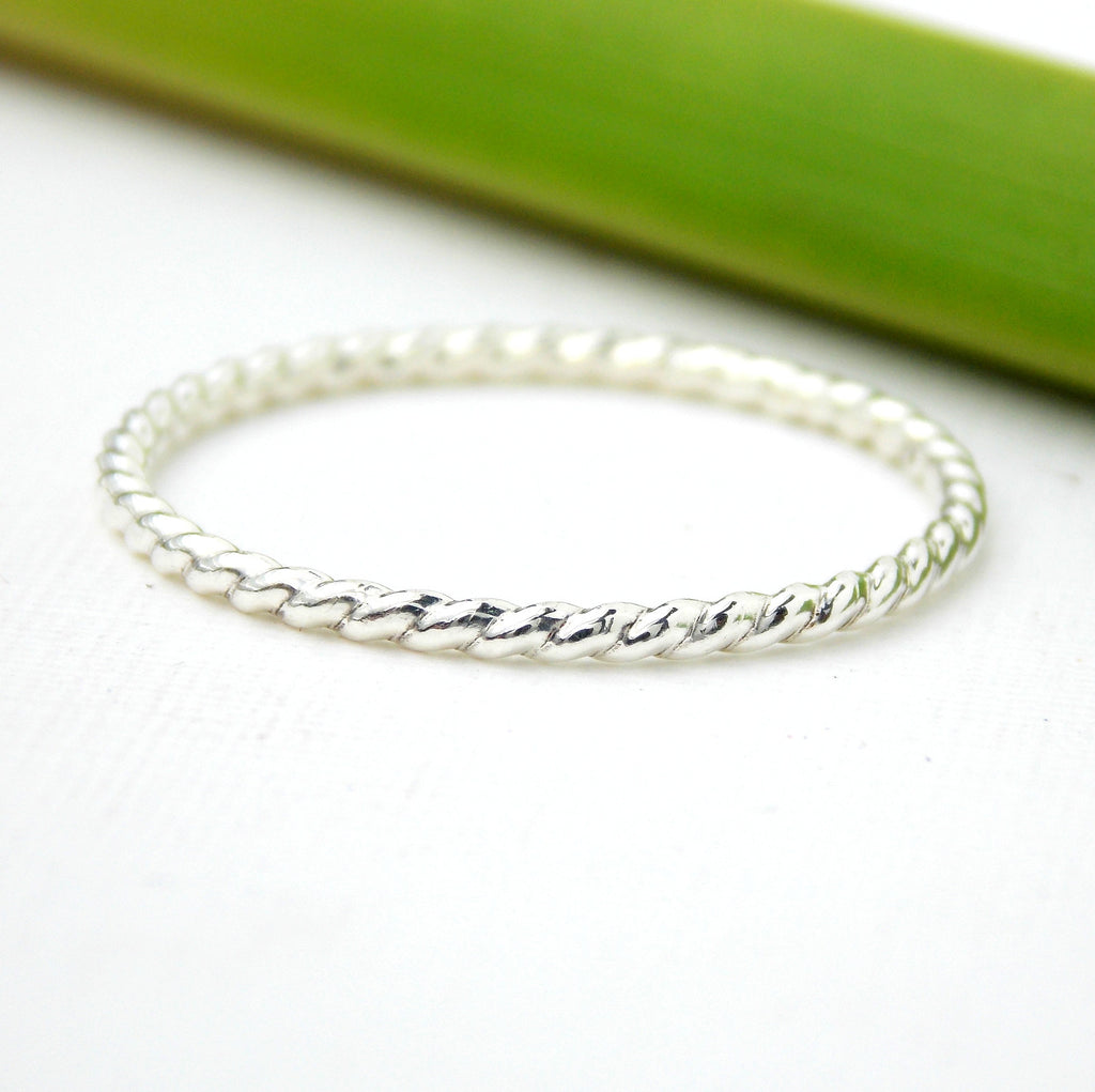 Sterling Silver Twisted Rope Stacking Ring - Rito Originals - 2