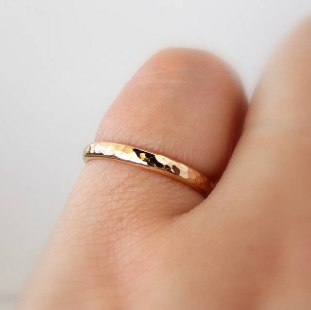 Rings - Gold-filled Hammered Band Ring