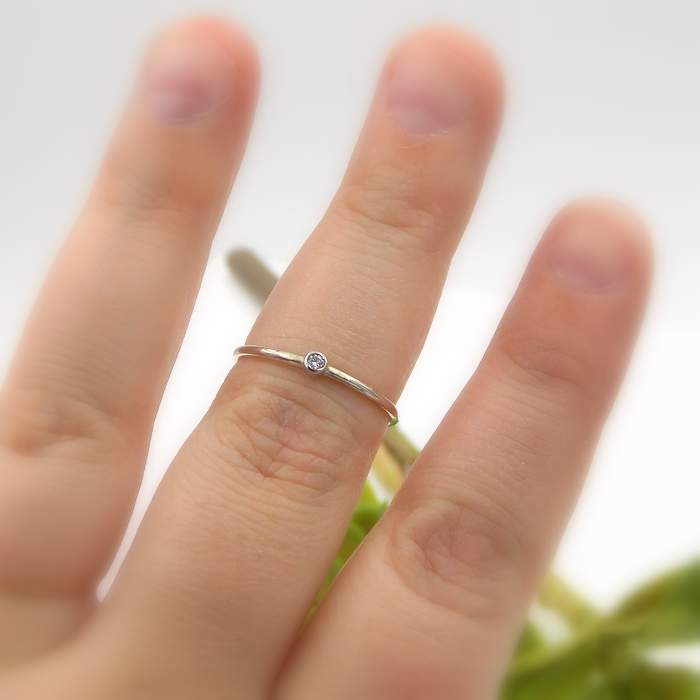 Promise ring with small diamond Clearance