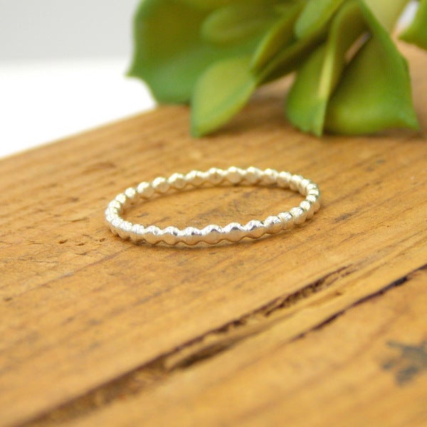 Rings - Beaded Stacking Ring - Sterling Silver