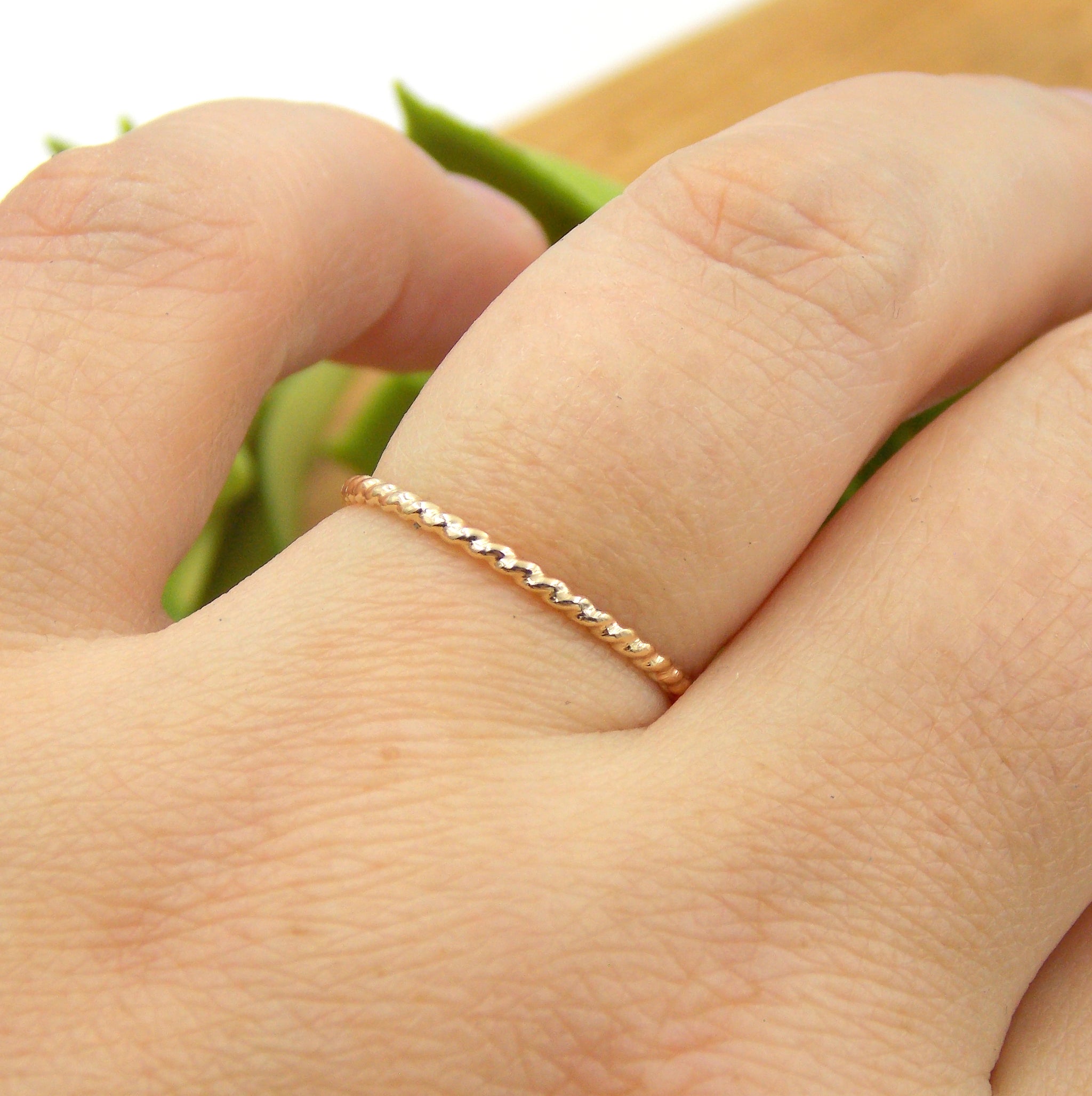 NFF☆twist rope ring 14K Gold Filled Tarnish Resistant Twisted Rope Ring Size 5