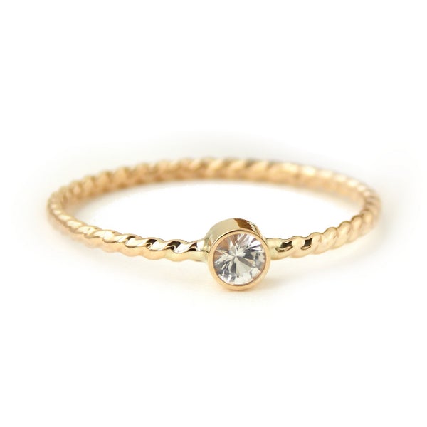 Rings - Gold-filled Rope Birthstone Ring: 14K Yellow Gold-filled
